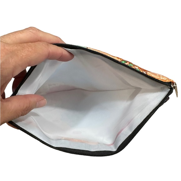 Colorful Flower Patterned Zip Close Makeup Bag - Picture 3 of 4